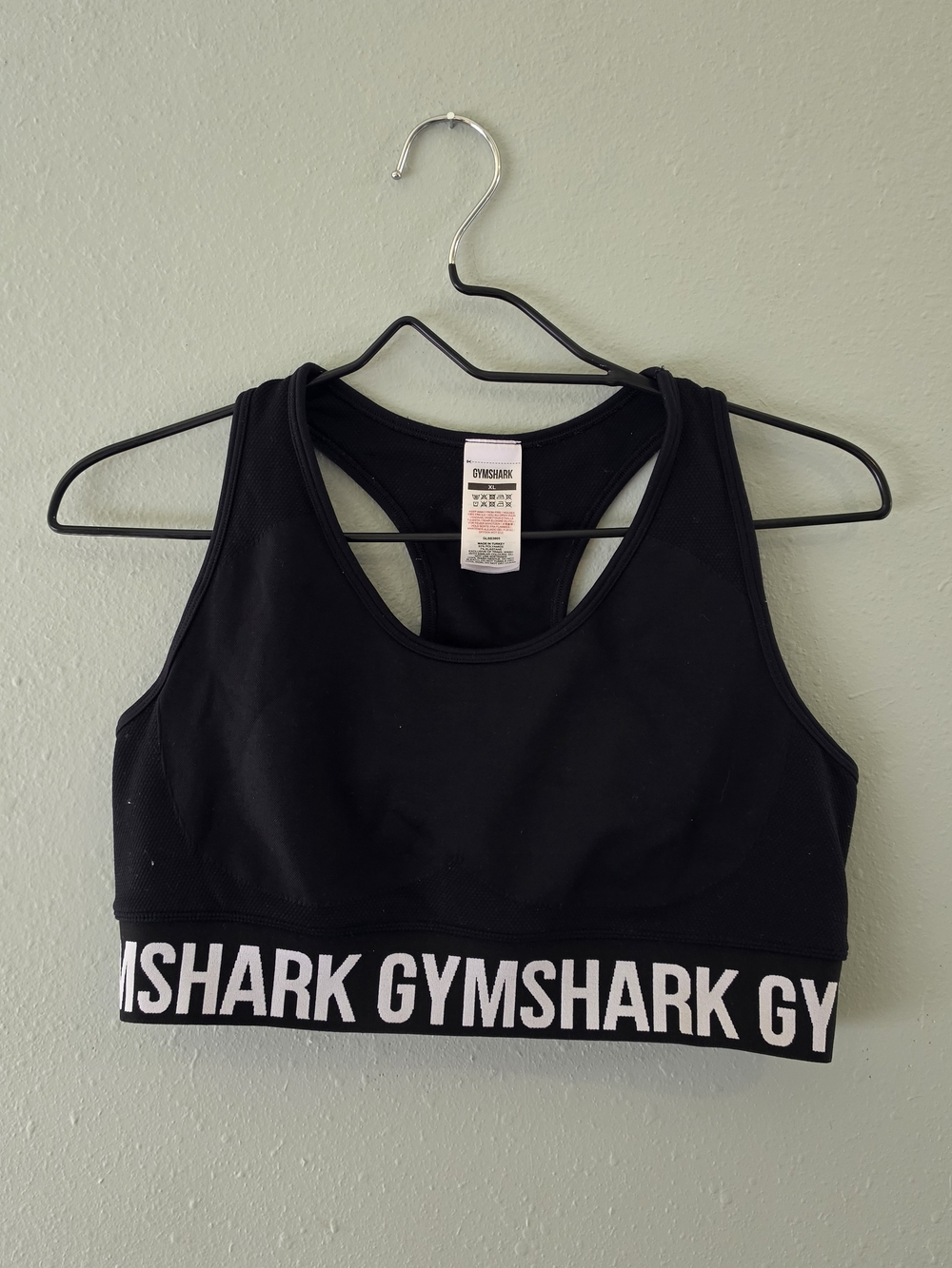 Gymshark Black Sports Bra XL Racerback
